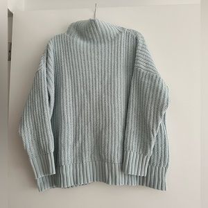 AERIE - XS Dusty Blue Chenille Cowl Neck Sweater - Oversized